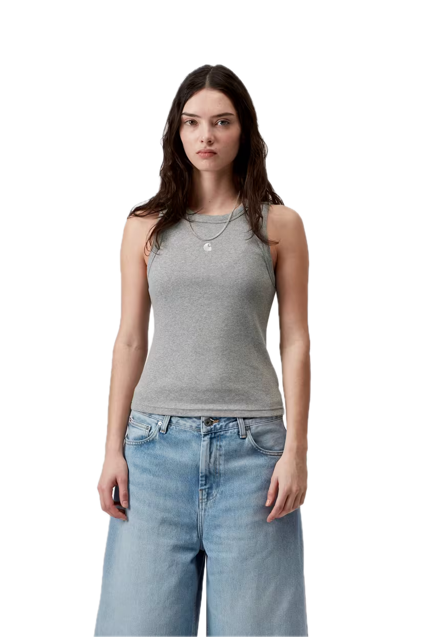CARHARTT W'PHILIPS A-SHIRT GREY HEATHER DETAIL