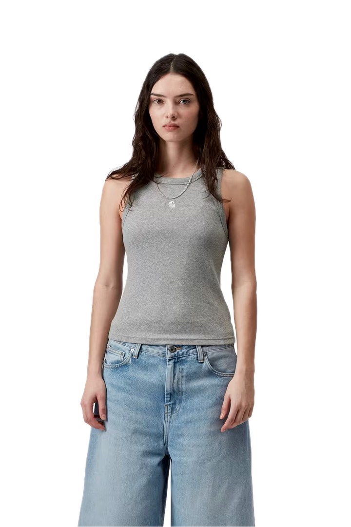 CARHARTT W'PHILIPS A-SHIRT GREY HEATHER DETAIL