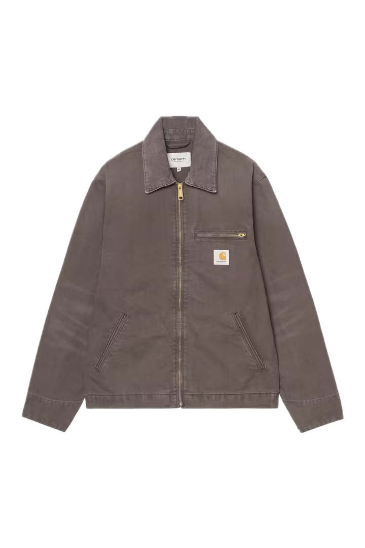 CARHARTT DETROIT JACKET SHALE STONE CANVAS FRONT