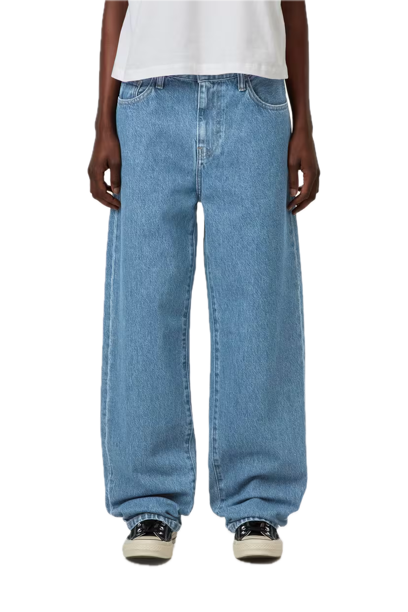 CARHARTT W'ARIN PANT BLUE HEAVY STONE WASH WOMEN BAGGY JEANS DETAIL