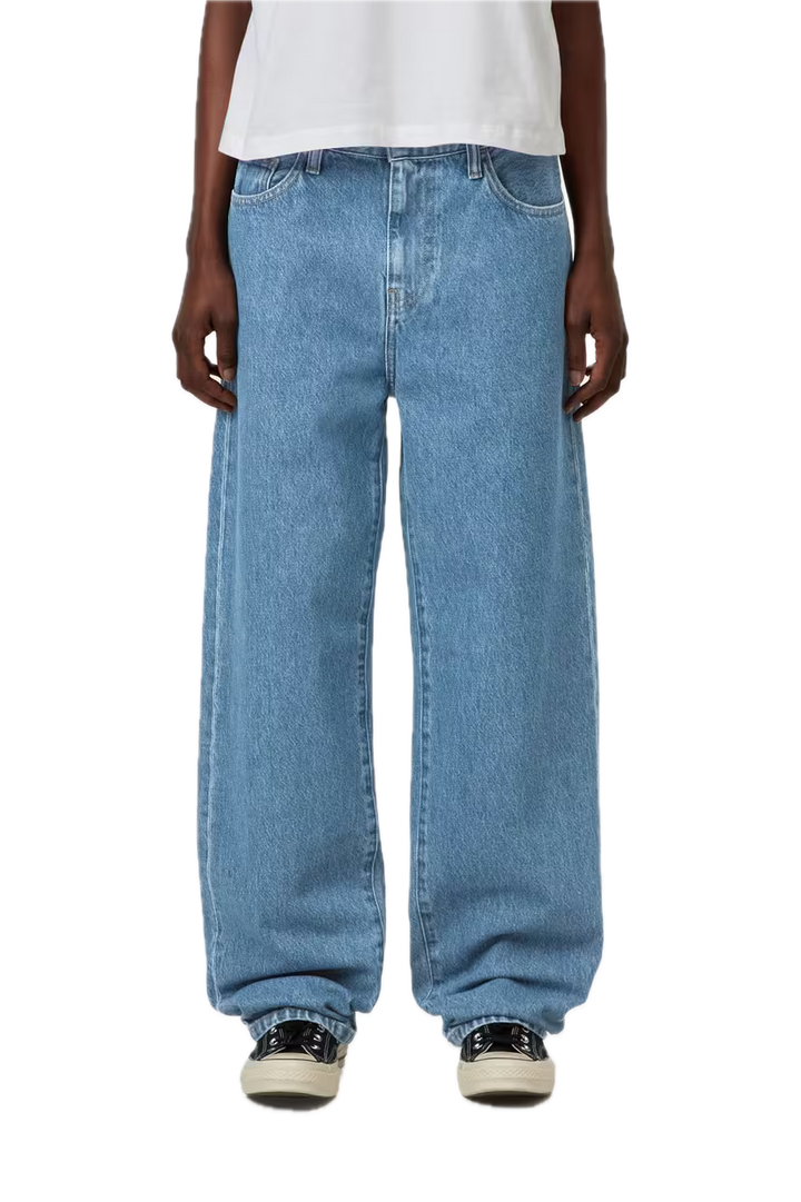 CARHARTT W'ARIN PANT BLUE HEAVY STONE WASH WOMEN BAGGY JEANS DETAIL