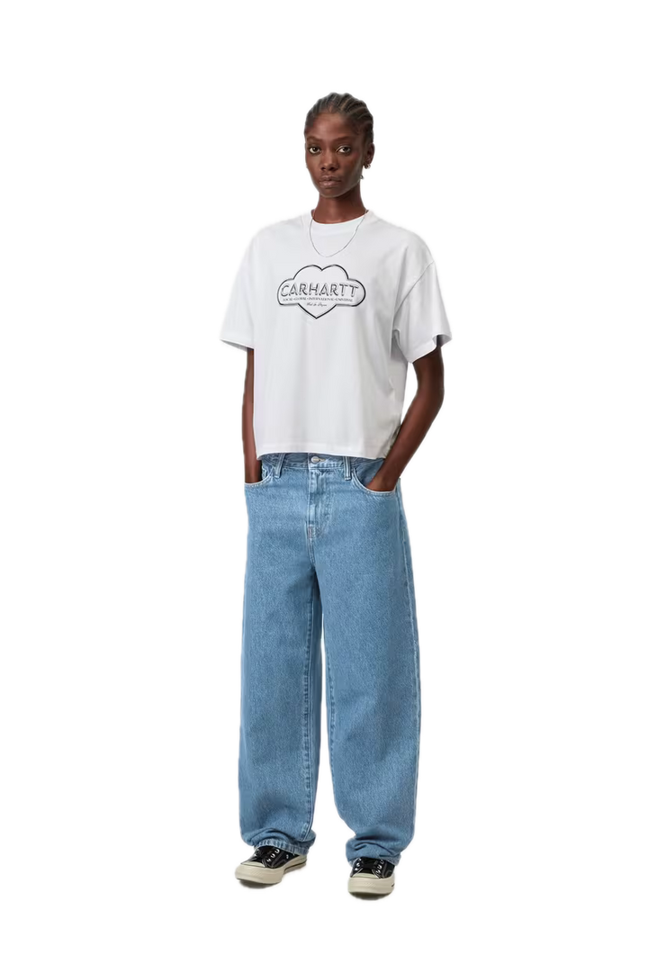 CARHARTT W'ARIN PANT BLUE HEAVY STONE WASH WOMEN BAGGY JEANS FIT