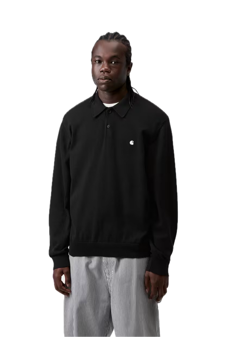 CARHARTT MADISON POLO BLACK/WHITE DETAIL