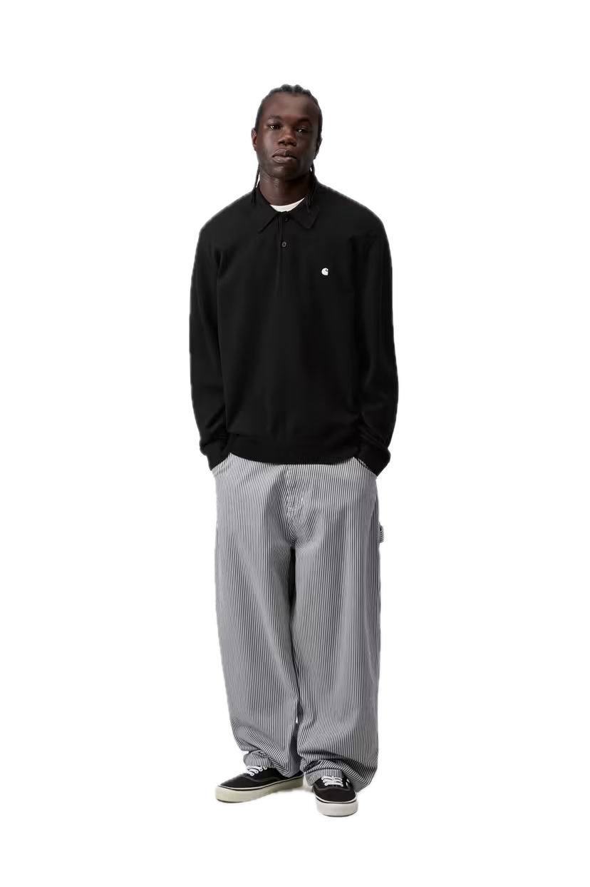 CARHARTT MADISON POLO BLACK/WHITE FIT
