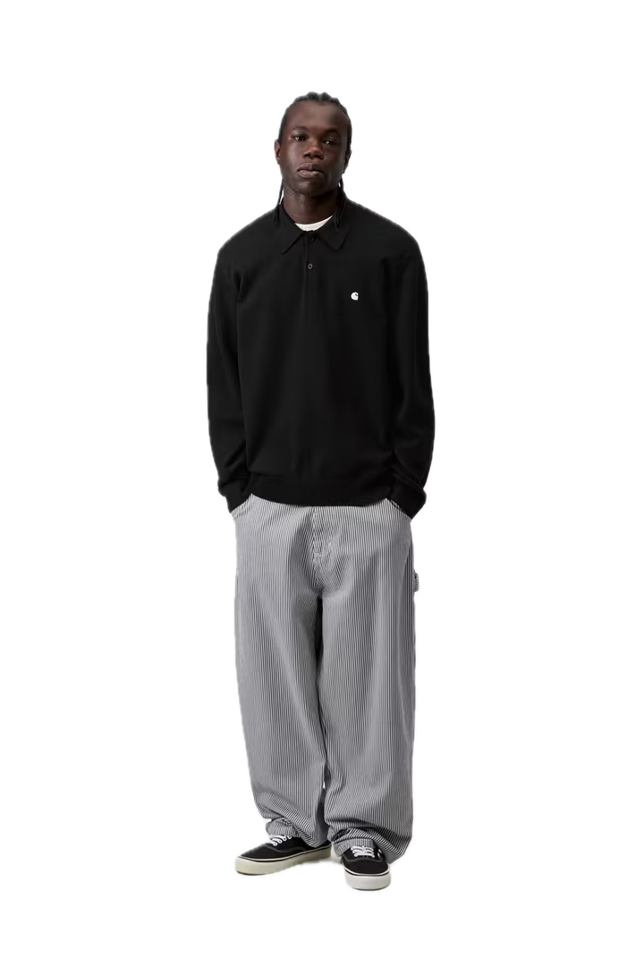 CARHARTT MADISON POLO BLACK/WHITE FIT