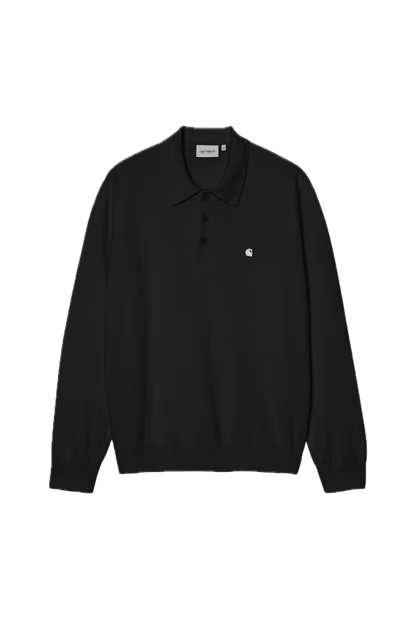 CARHARTT MADISON POLO BLACK/WHITE FRONT