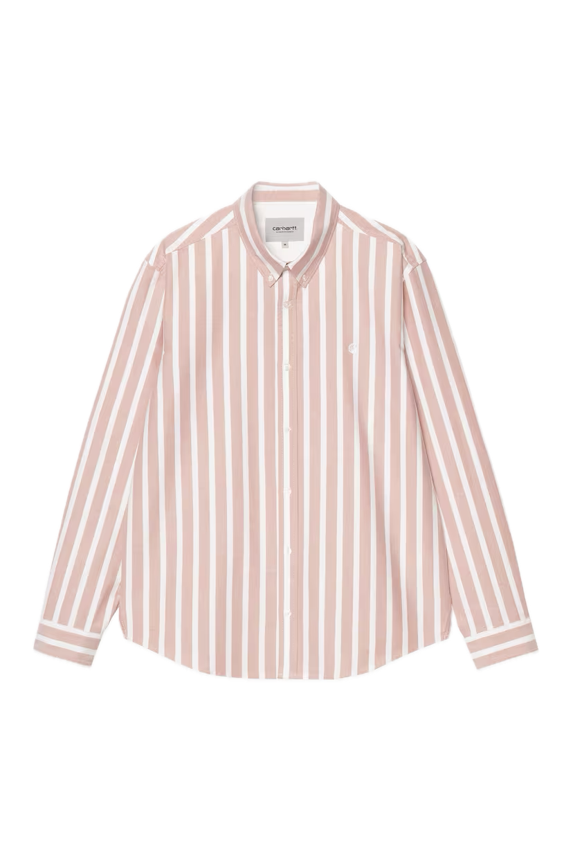 Carhartt WIP Deven Shirt Oxide Red White Front View