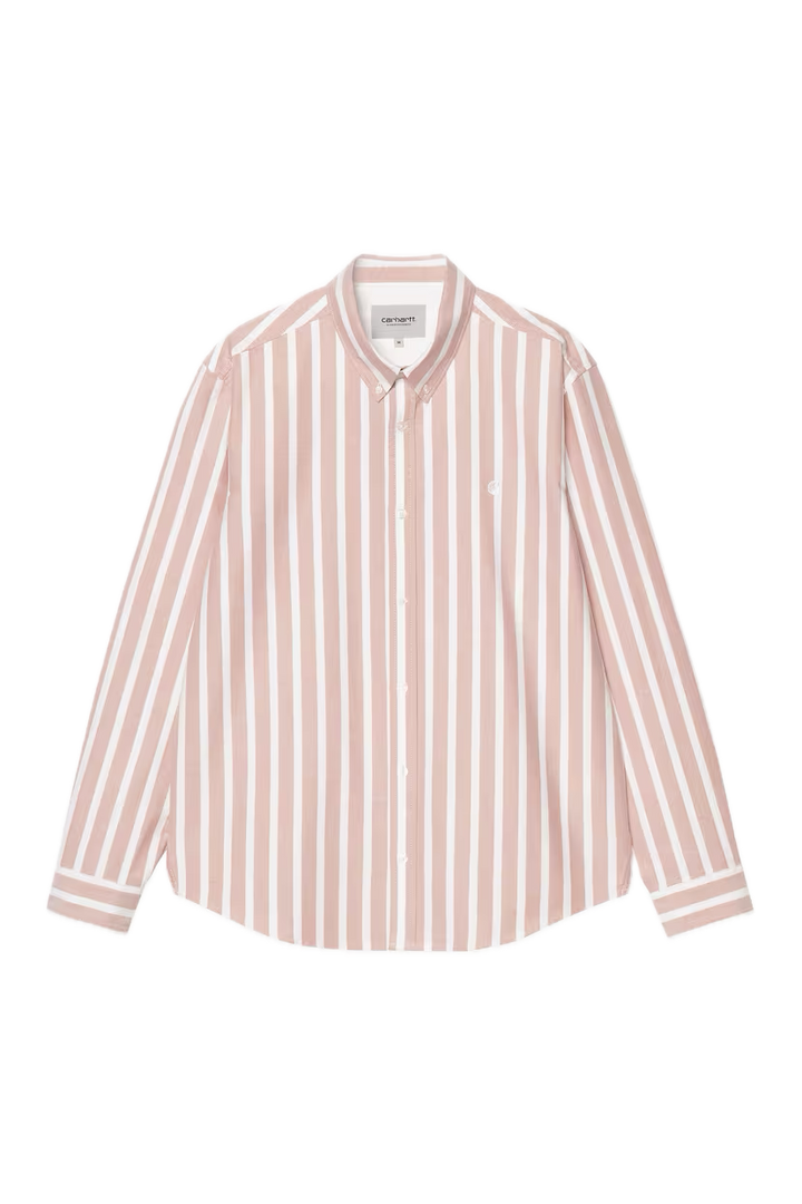 Carhartt WIP Deven Shirt Oxide Red White Front View