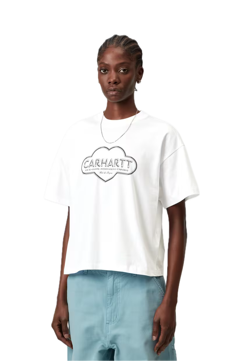 CARHARTT W'CLOUD HEART TEE WHITE CROP FIT DETAIL
