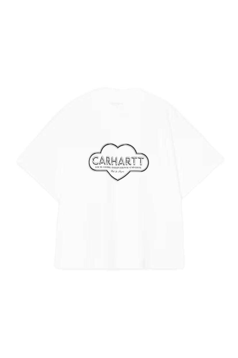 CARHARTT W'CLOUD HEART TEE WHITE CROP FIT FRONT