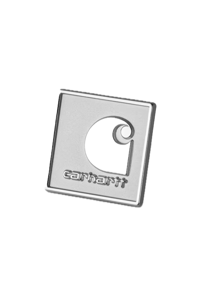 SQUARE LABLE PIN SILVER