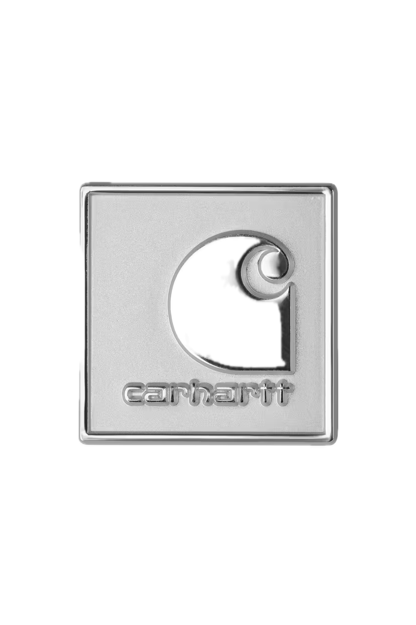 SQUARE LABLE PIN SILVER