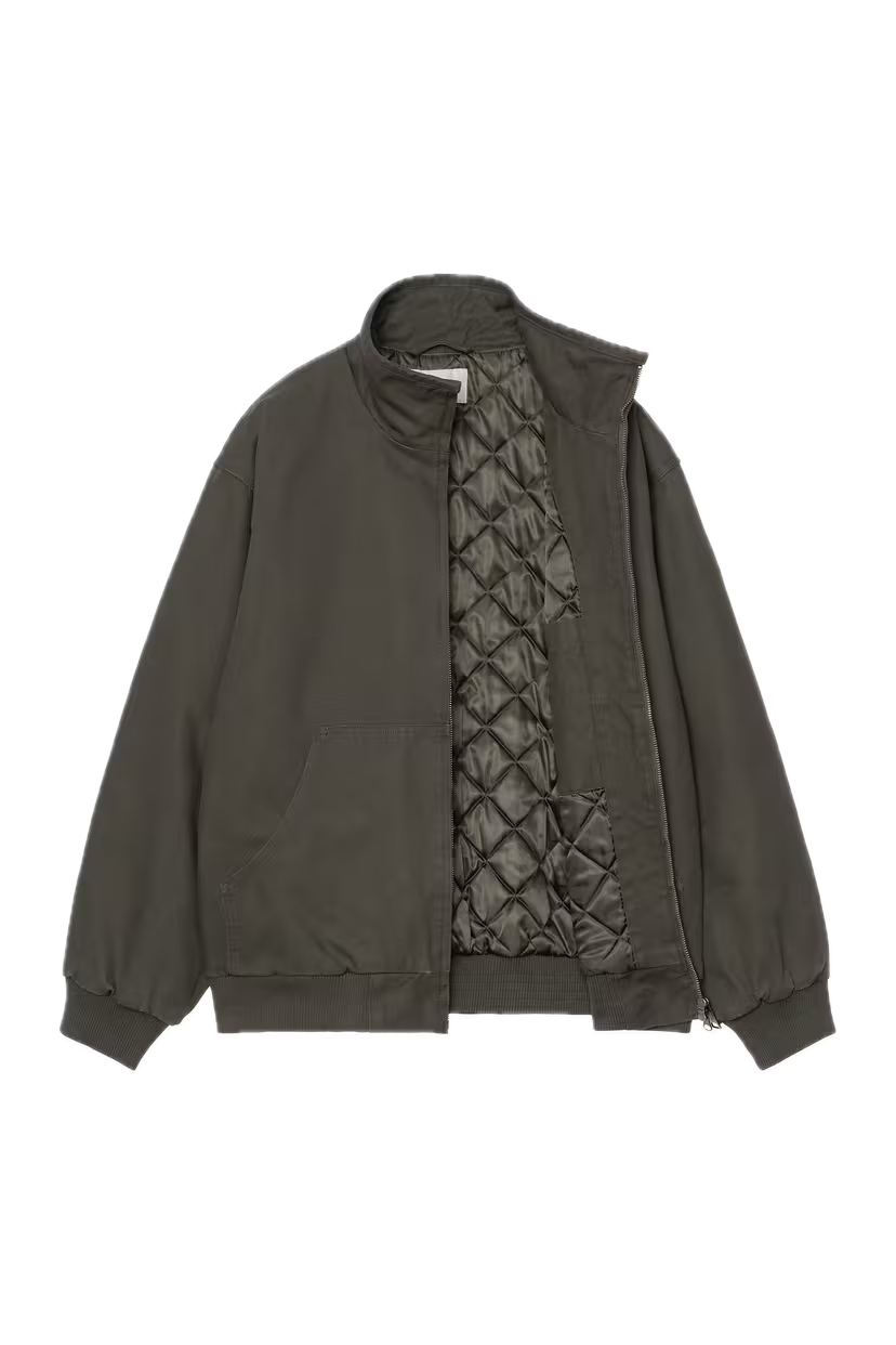 Carhartt Ravon Jacket Oxide Green Heavy Stone Wash Front Open