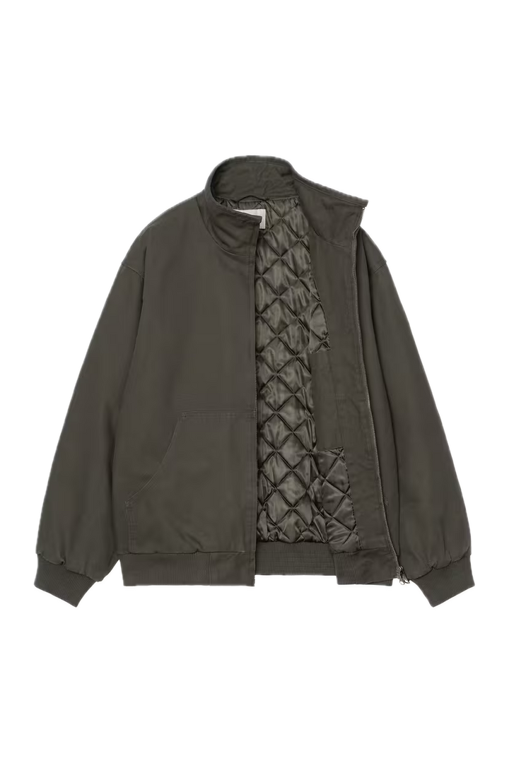 Carhartt Ravon Jacket Oxide Green Heavy Stone Wash Front Open