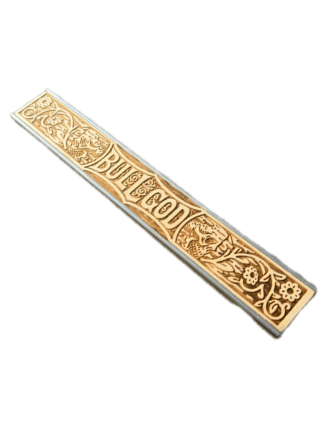 BULLGOD ENGRAVED SKULL & FLOWER BENCH