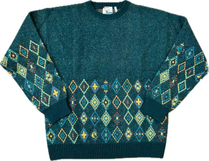 KNITTED CREWNECK SWEATER FOREST GREEN