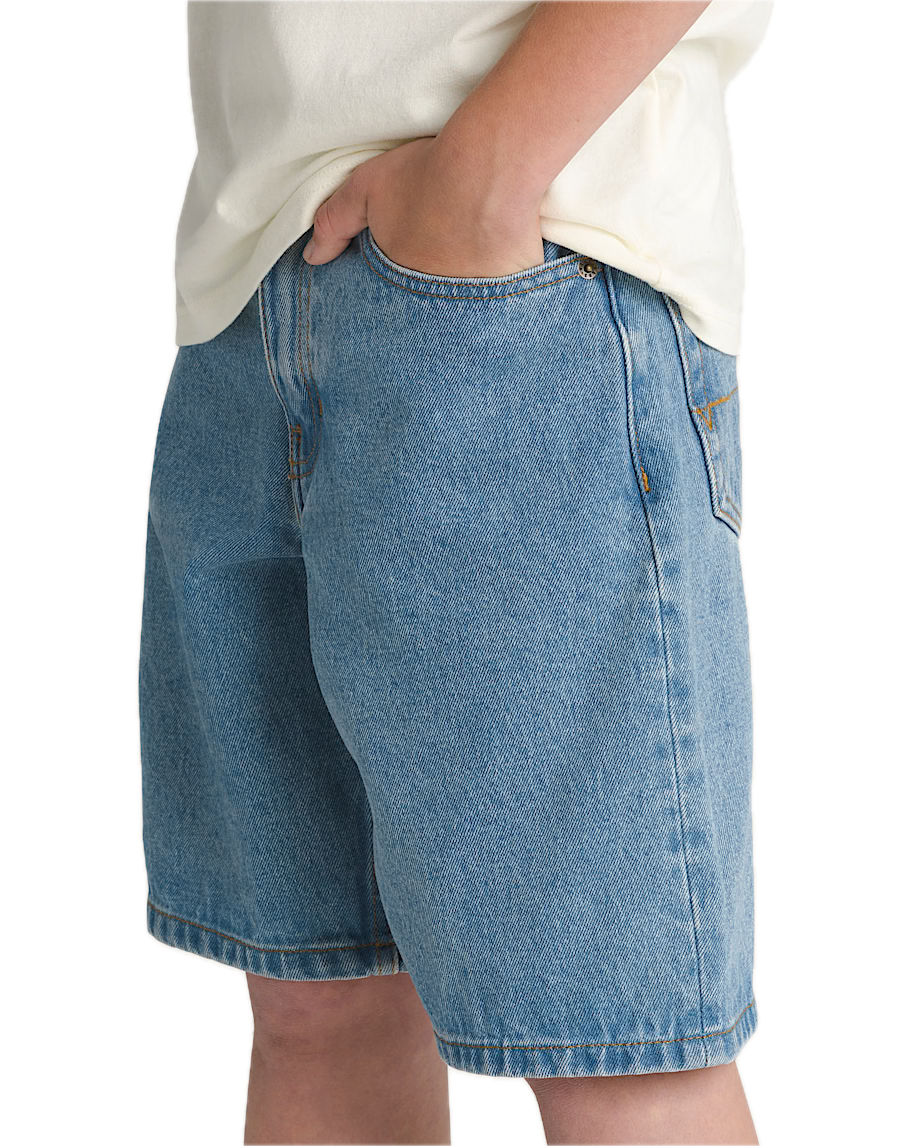 KIDS CHECK-5 BAGGY DENIM STONEWASH SHORT