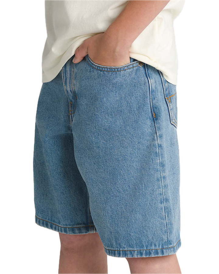 KIDS CHECK-5 BAGGY DENIM STONEWASH SHORT