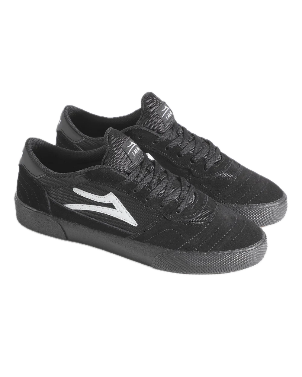 Lakai Sneaker Skate Shoe Black Suede Front Side