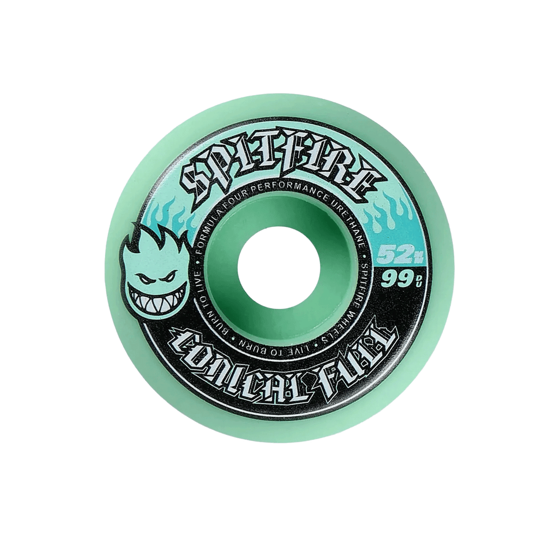 SPITFIRE CONICAL FULL TEAL 52MM 99D SKATE WHEELS
