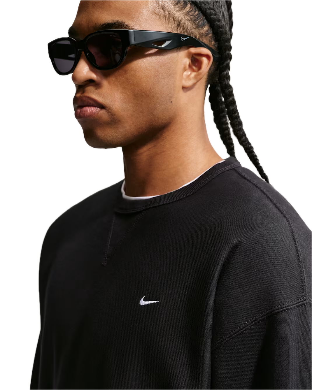 SOLO SWOOSH FLEECE CREWNECK BLACK