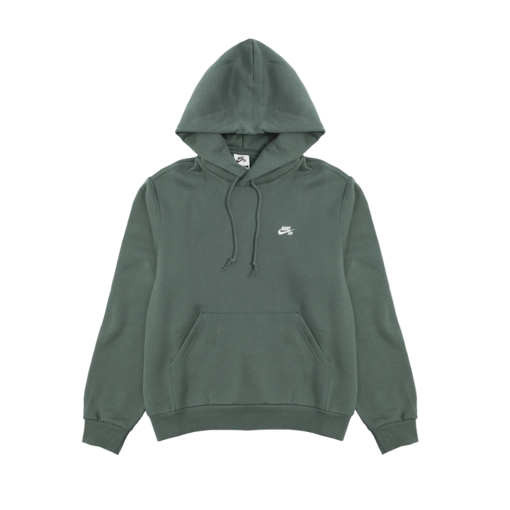 Green hoodie with a brand logo on a light gray background