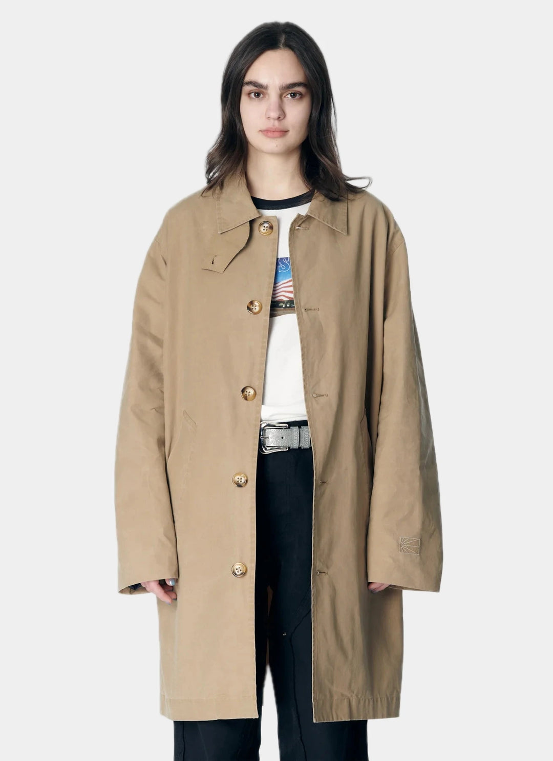 WAXED TRENCH COAT WOVEN BEIGE
