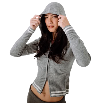 RUSTY DEVIL GIRL KNITTED ZIP THROUGH HOOD
