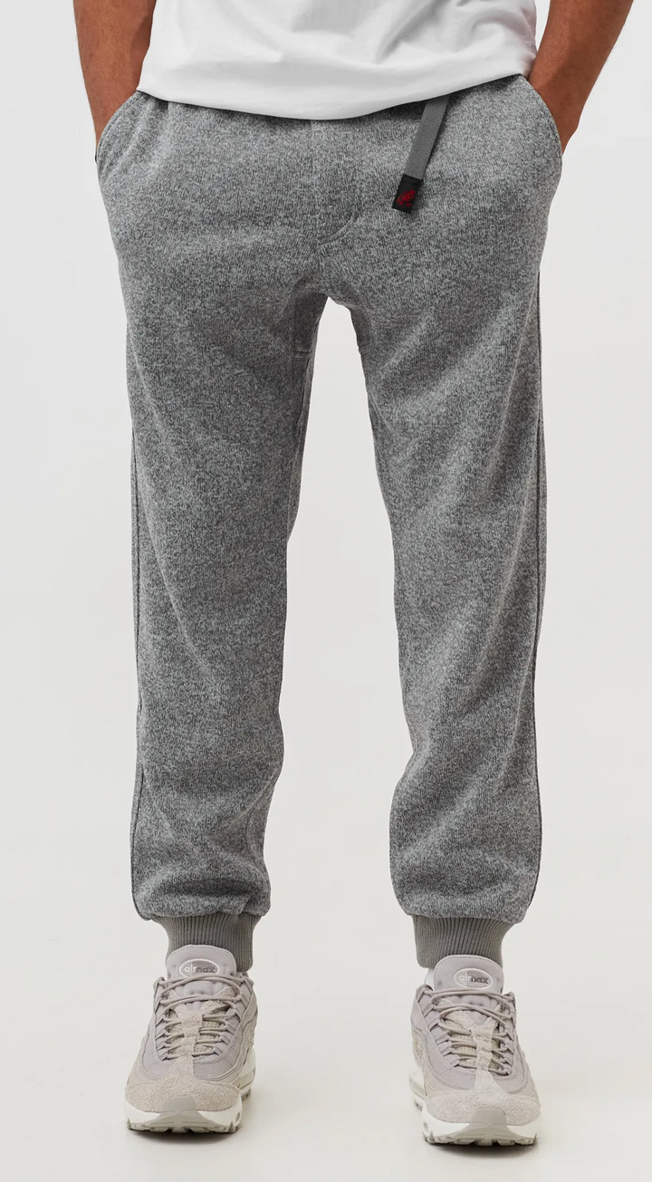 BONDING KNIT FLEECE NARROW RIB PANT GREY