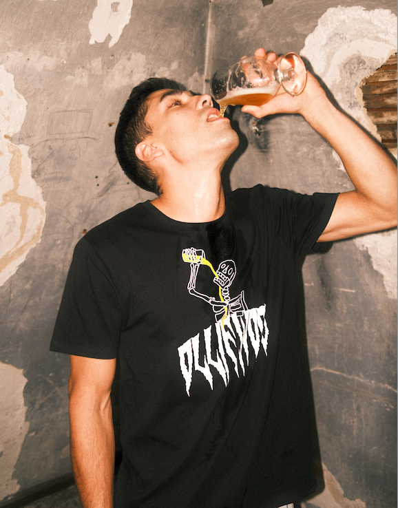 OLLIEWOOD SKELETON TEE BLACK