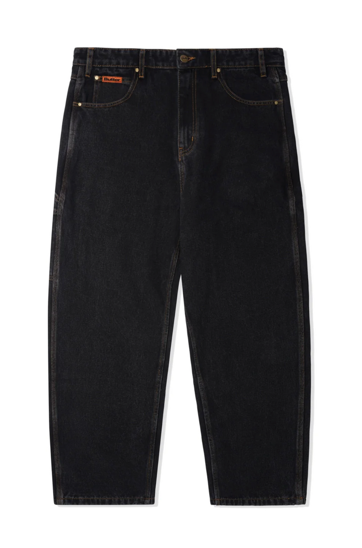 BAGGY DENIM JEANS WASHED BLACK