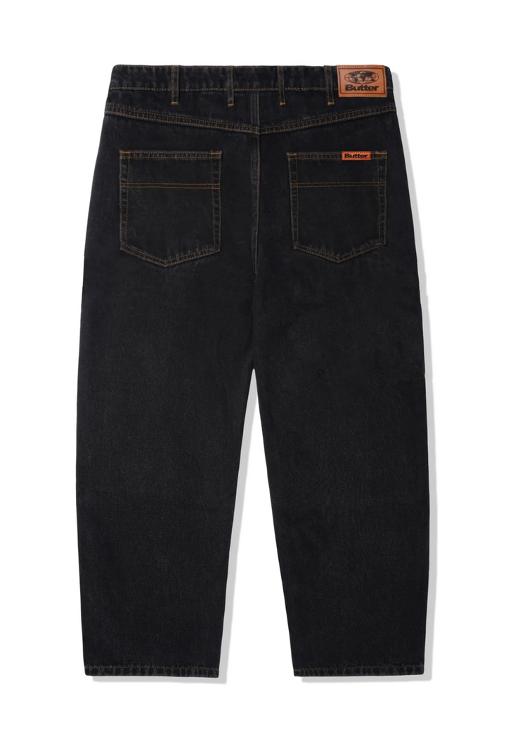 BAGGY DENIM JEANS WASHED BLACK