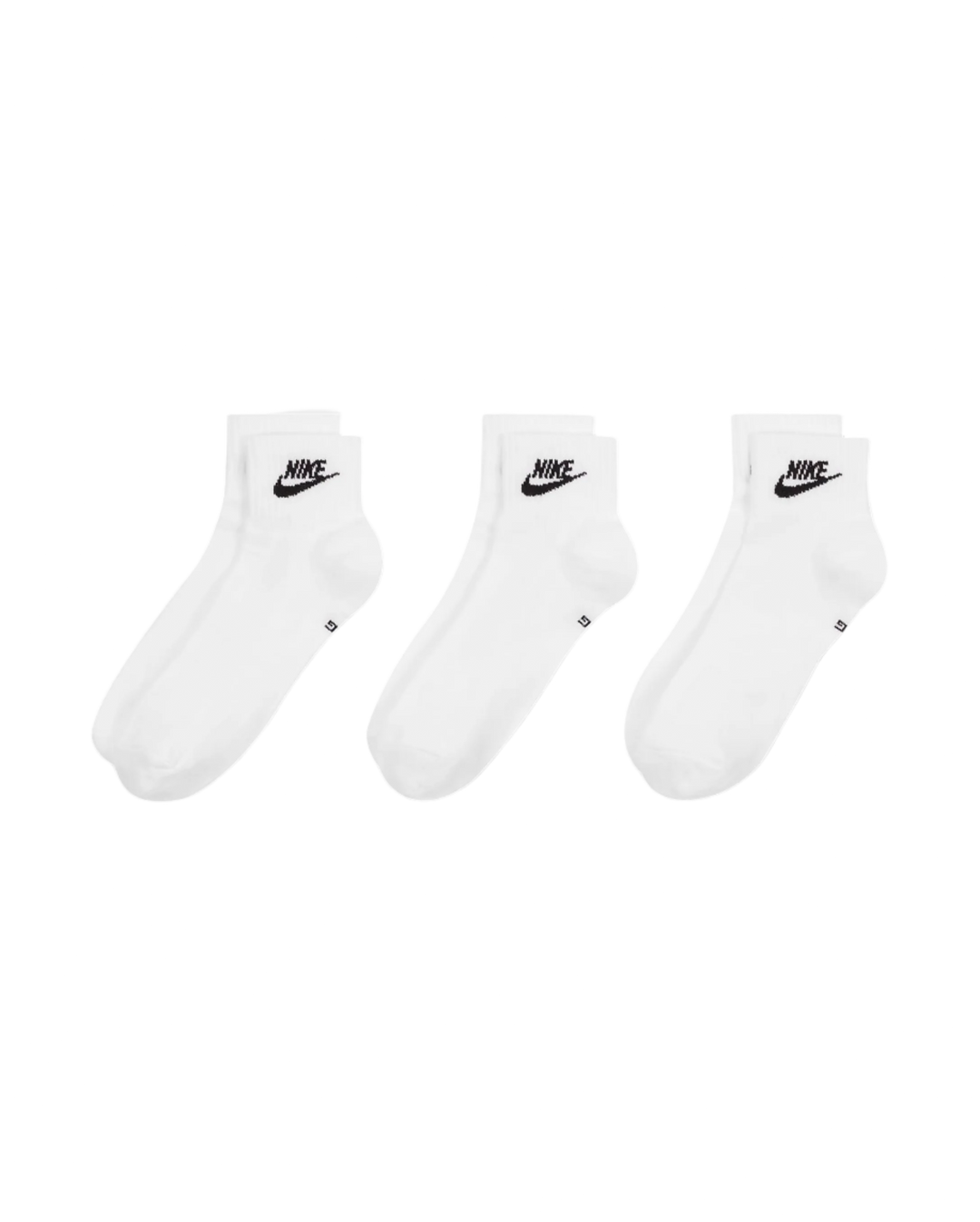 EVERYDAY ESSENTIAL ANKLE SOCKS WHITE BLACK (3 PAIRS)