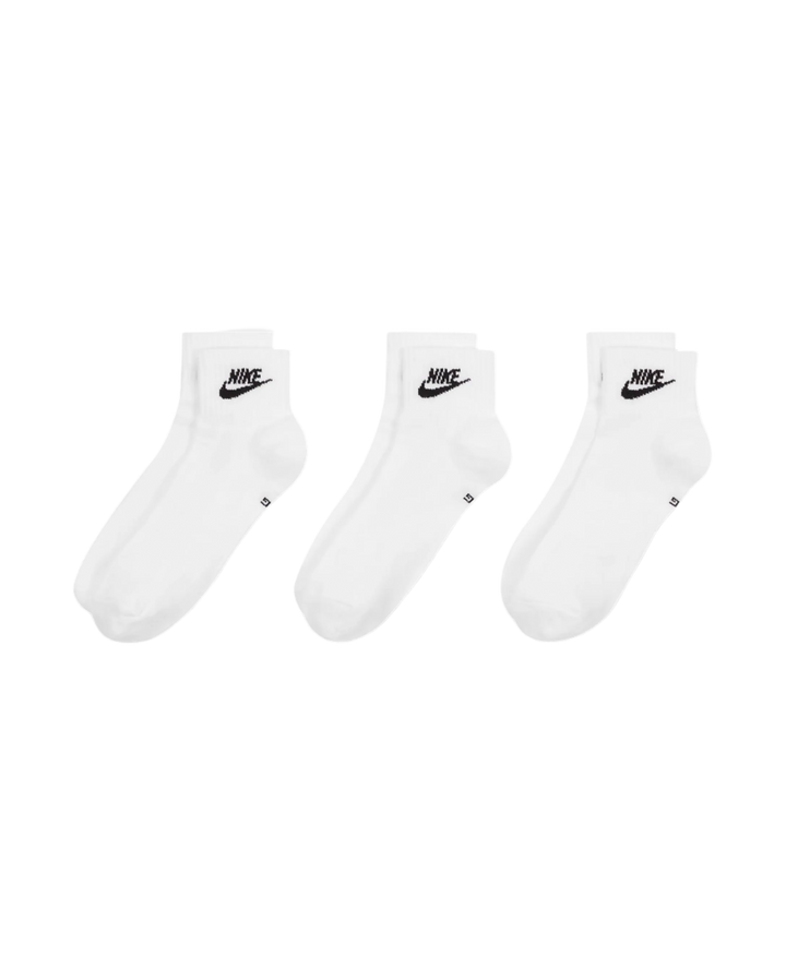 EVERYDAY ESSENTIAL ANKLE SOCKS WHITE BLACK (3 PAIRS)
