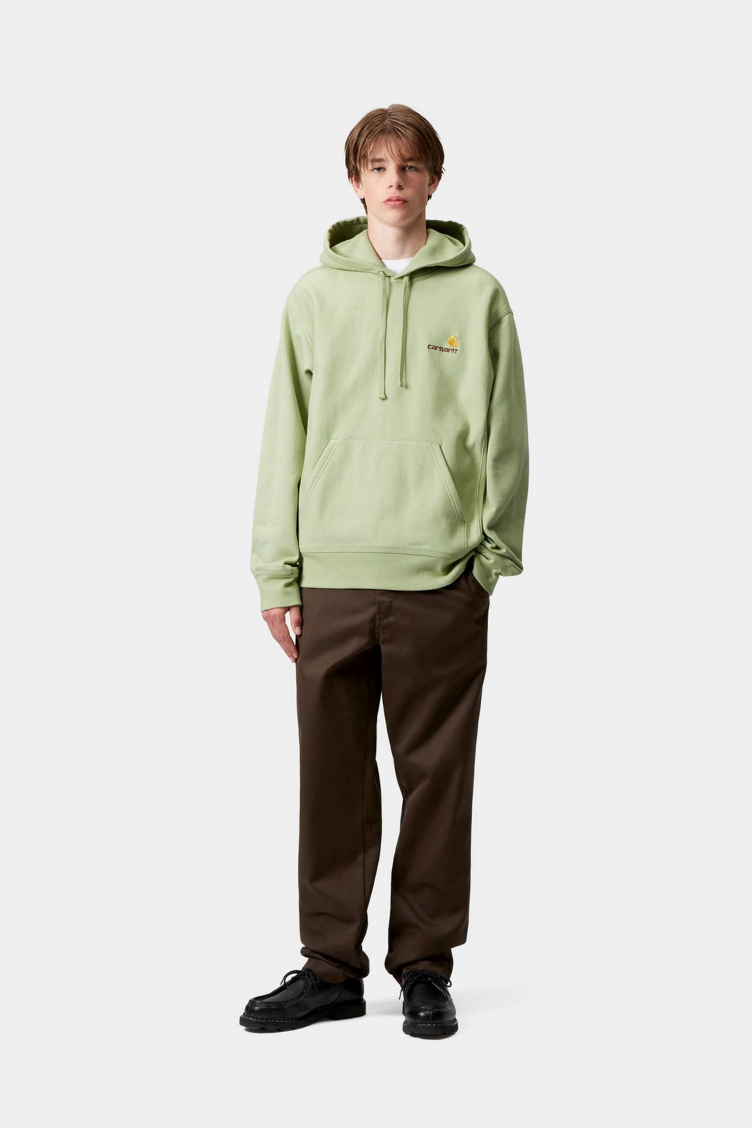 AMERICAN SCRIPT HOODIE PALE OLIVE