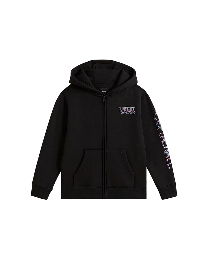 LITTLE KIDS SCRIBBLED PAST ZIP HOODIE BLACK