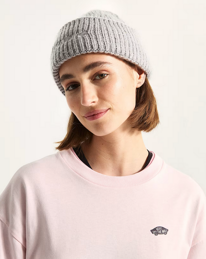 DENSMORE WIDE CUFF BEANIE  HEATHER GREY