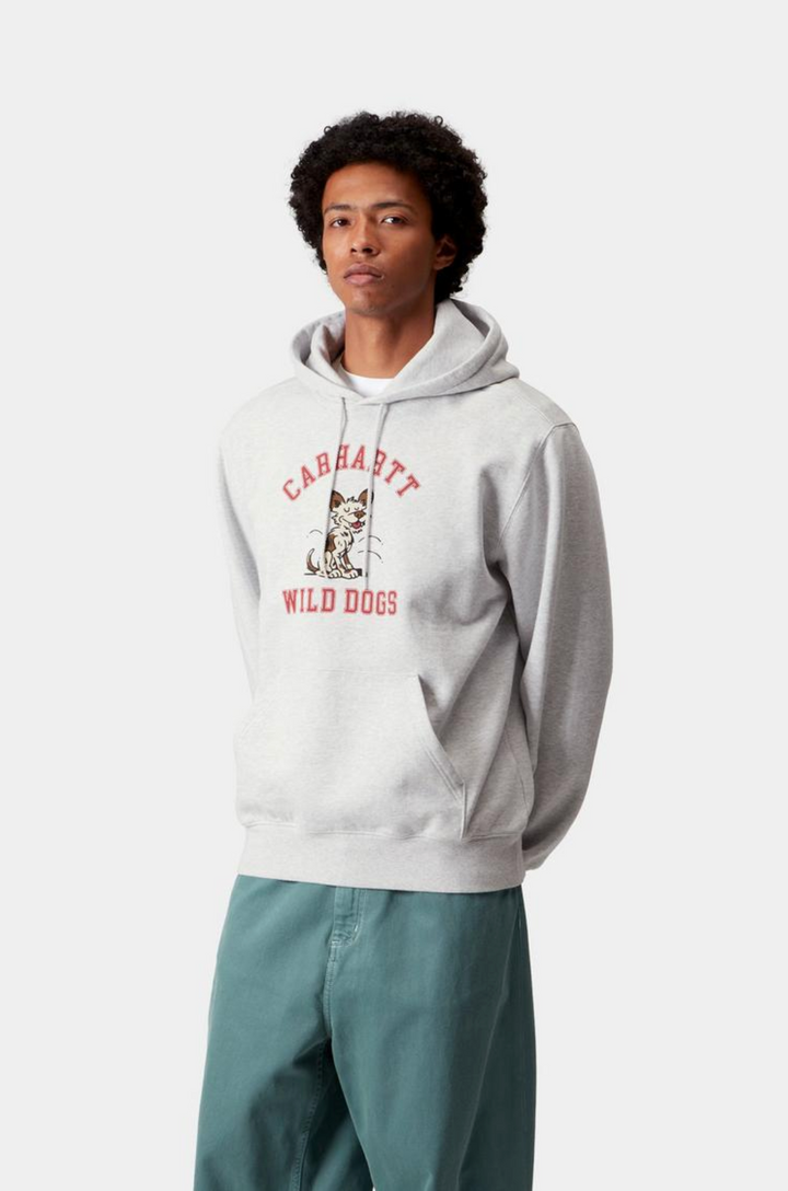 WILD DOG HOODIE ASH HEATHER