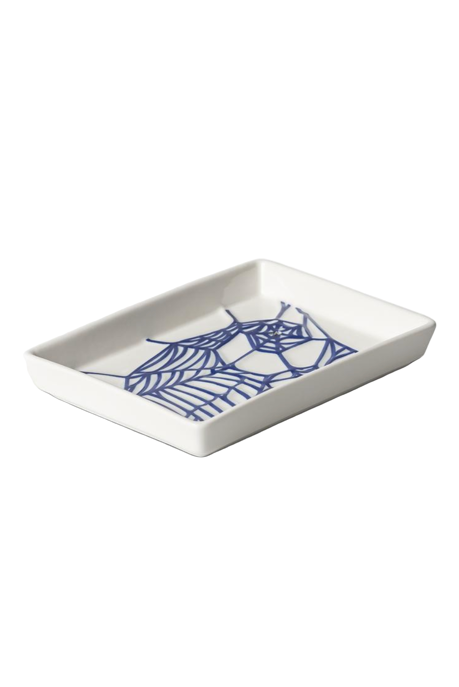 THEORY AND PRACTICE INCENSE TRAY WHITE BLUE