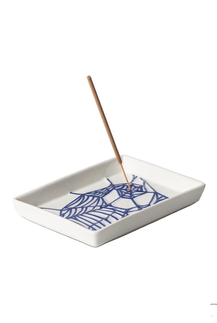 THEORY AND PRACTICE INCENSE TRAY WHITE BLUE