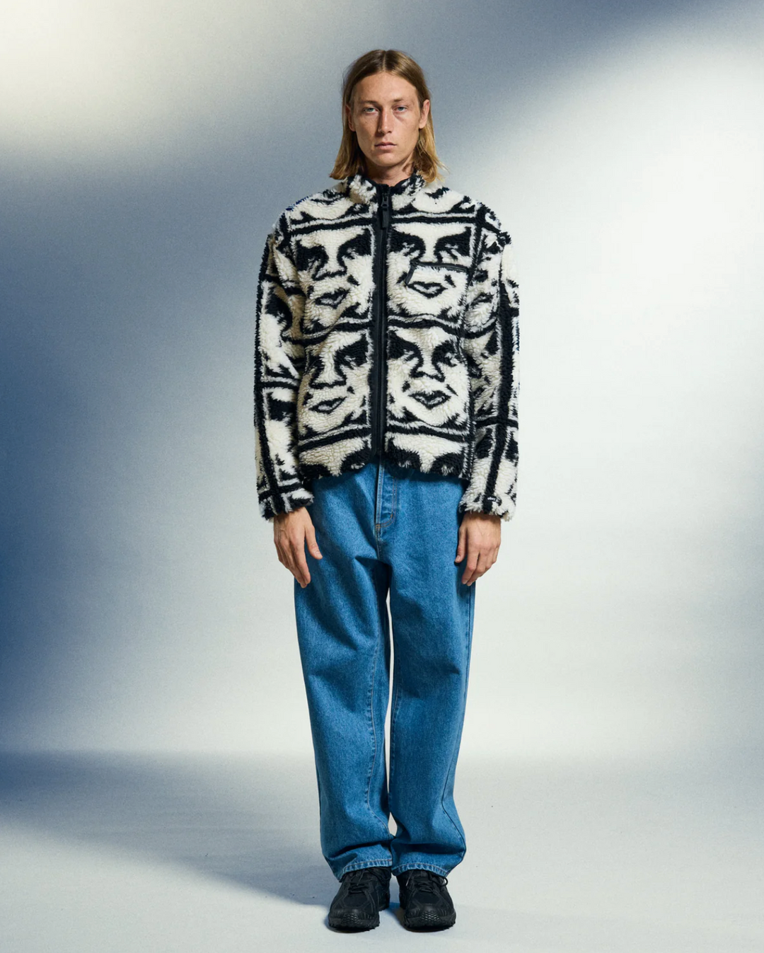 REPEATED ICON SHERPA  BLACK MULTI