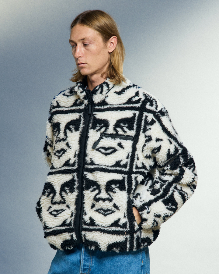 REPEATED ICON SHERPA  BLACK MULTI