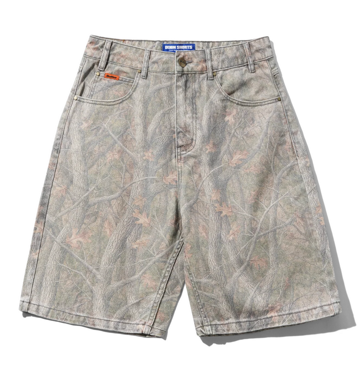 BAGGY DENIM SHORT FOREST CAMO