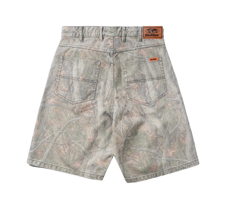 BAGGY DENIM SHORT FOREST CAMO