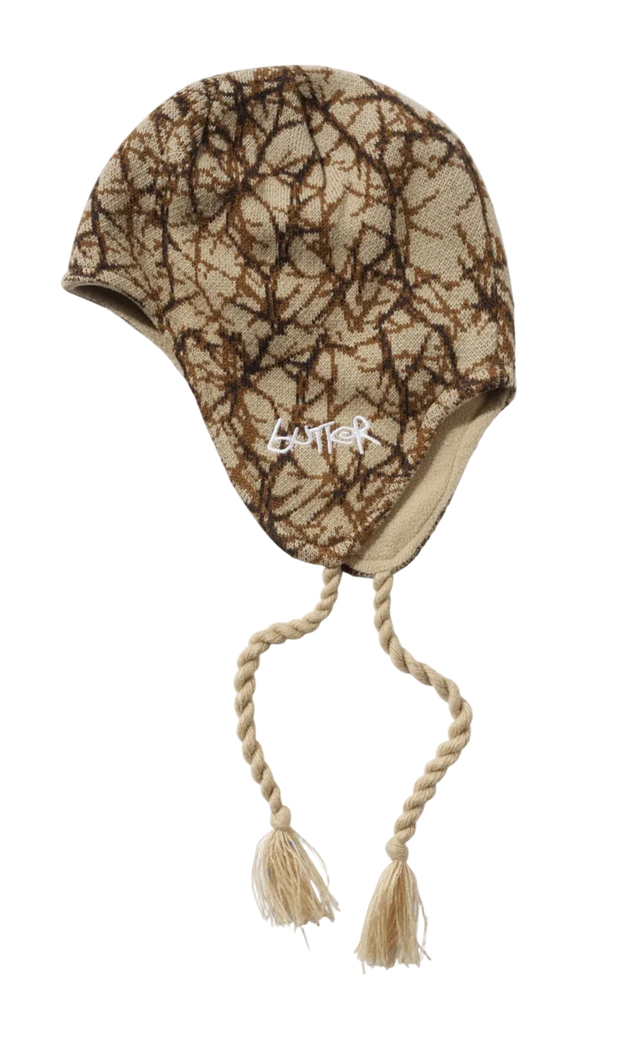 EAR FLAP BEANIE THORN BROWN