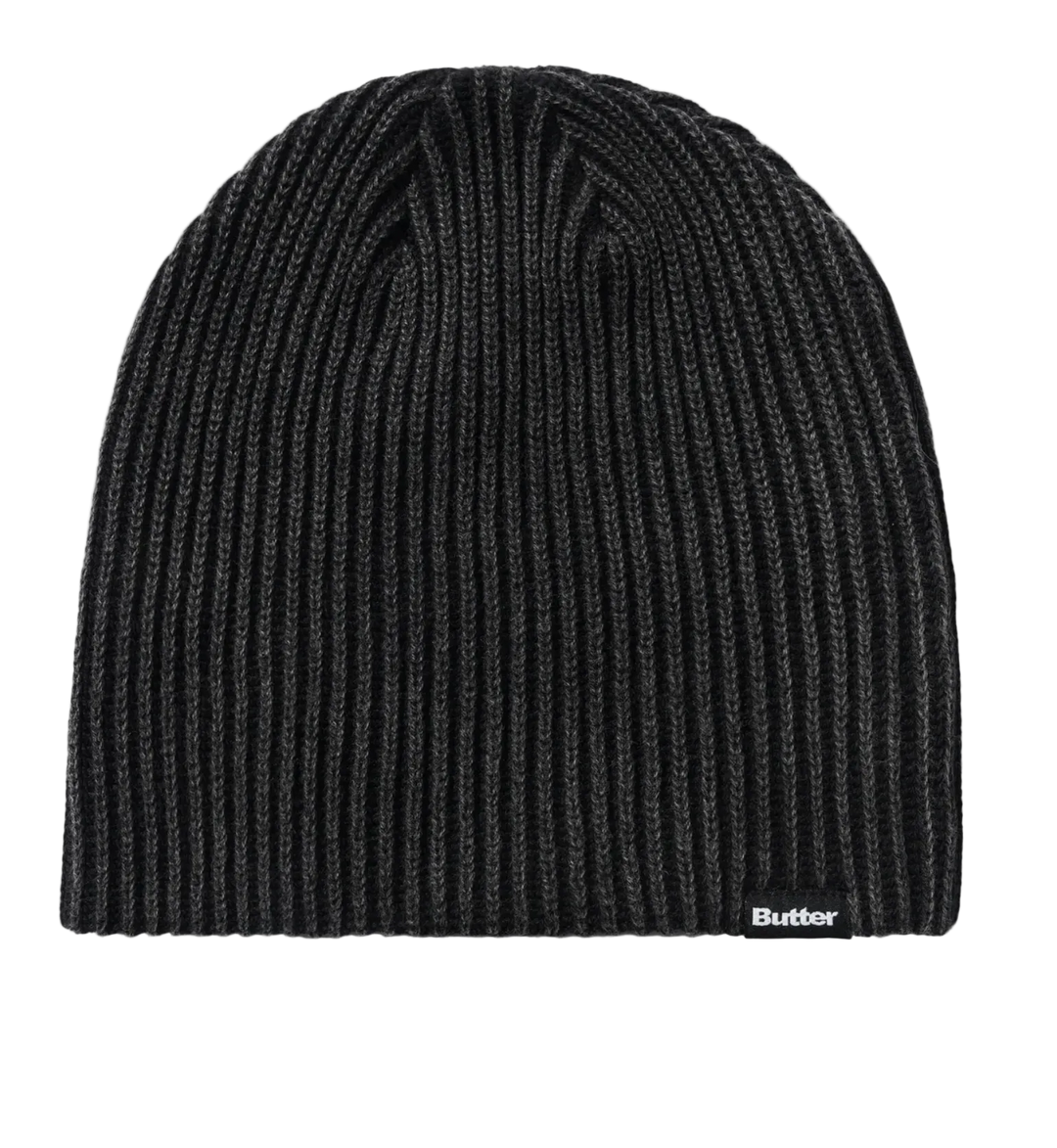 RIBBED SKULLY BEANIE WASHED BLACK
