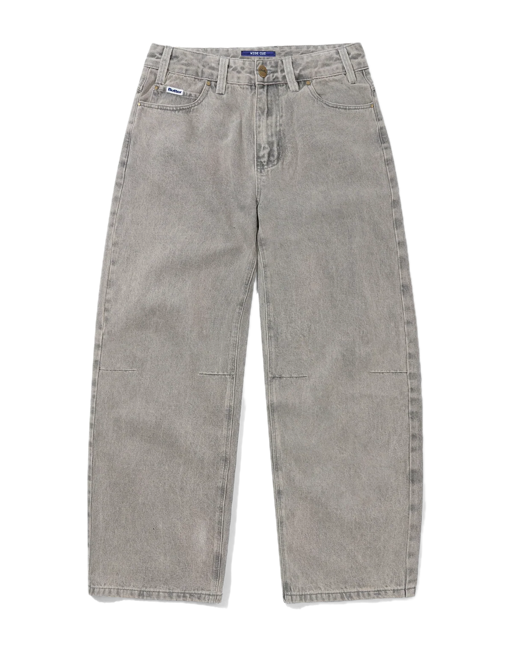 WIDE CUT DENIM JEANS GREY WASH