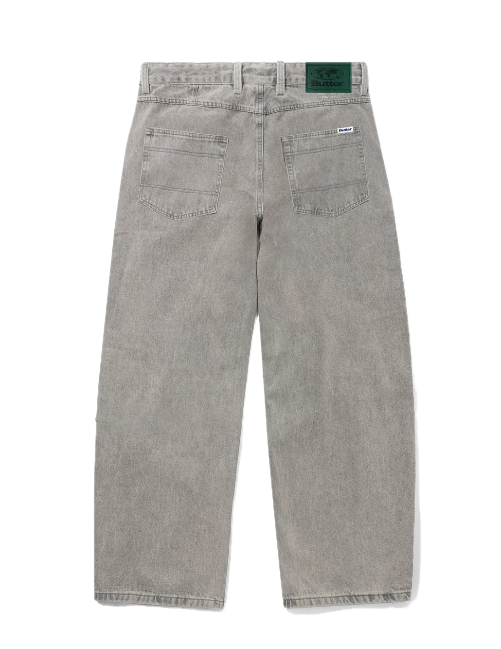 WIDE CUT DENIM JEANS GREY WASH