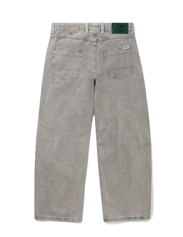 WIDE CUT DENIM JEANS GREY WASH