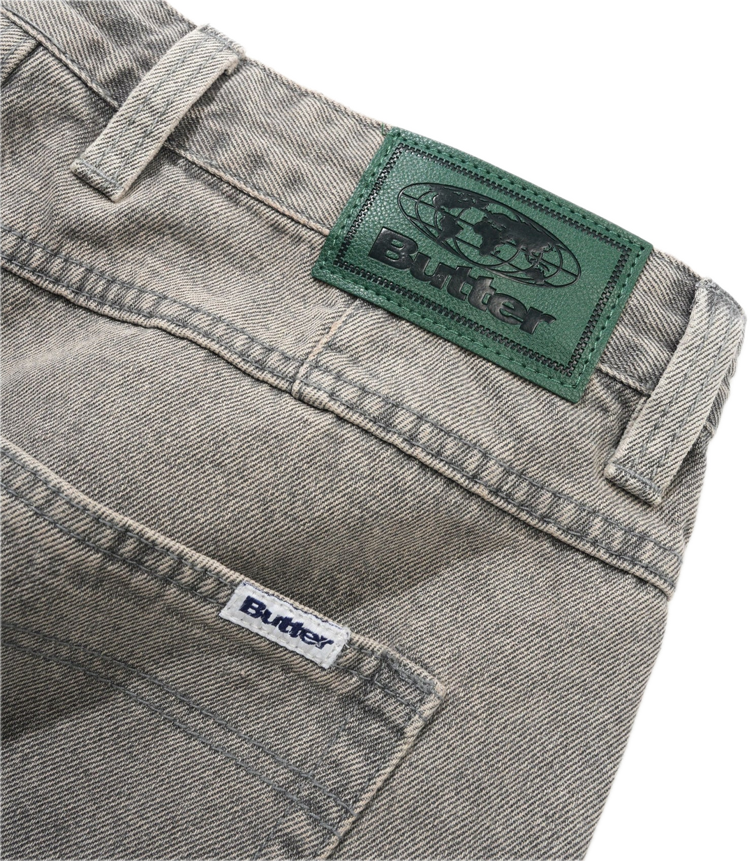 WIDE CUT DENIM JEANS GREY WASH